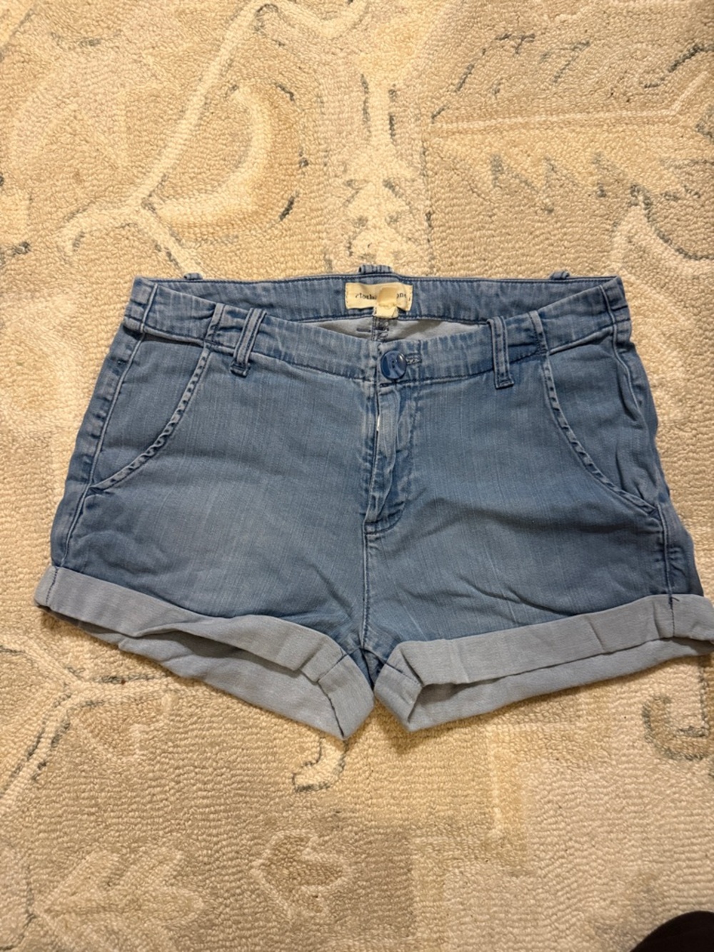 cloth & stone Light Blue Cuffed Denim Shorts